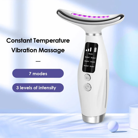 LED Light Vibration Face Massager